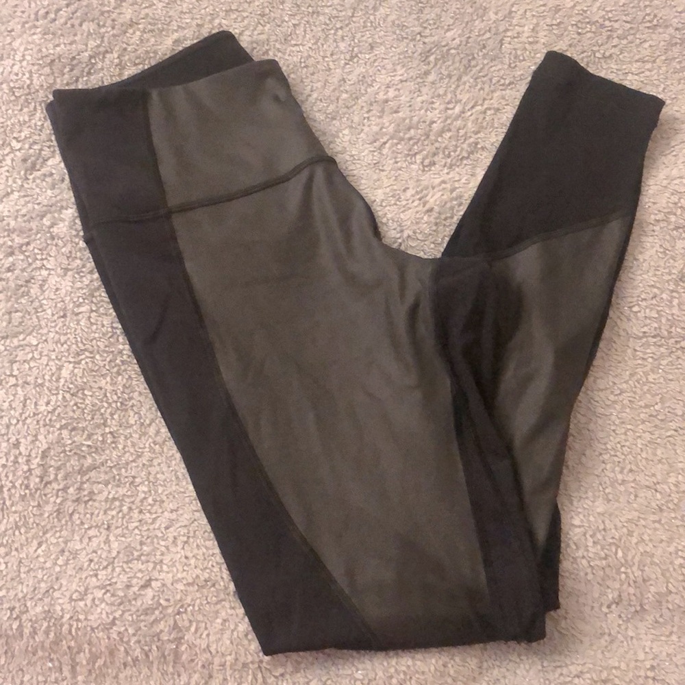 lululemon Athletica Leggings, Black Faux Leather Women’s Leggings